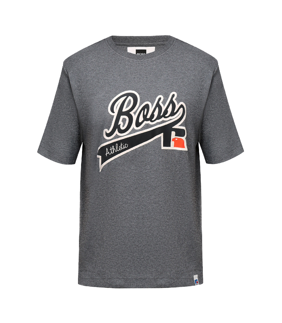 BOSS x Russell Athletic - Camiseta Relaxed Fit Exclusive Logo - Gris