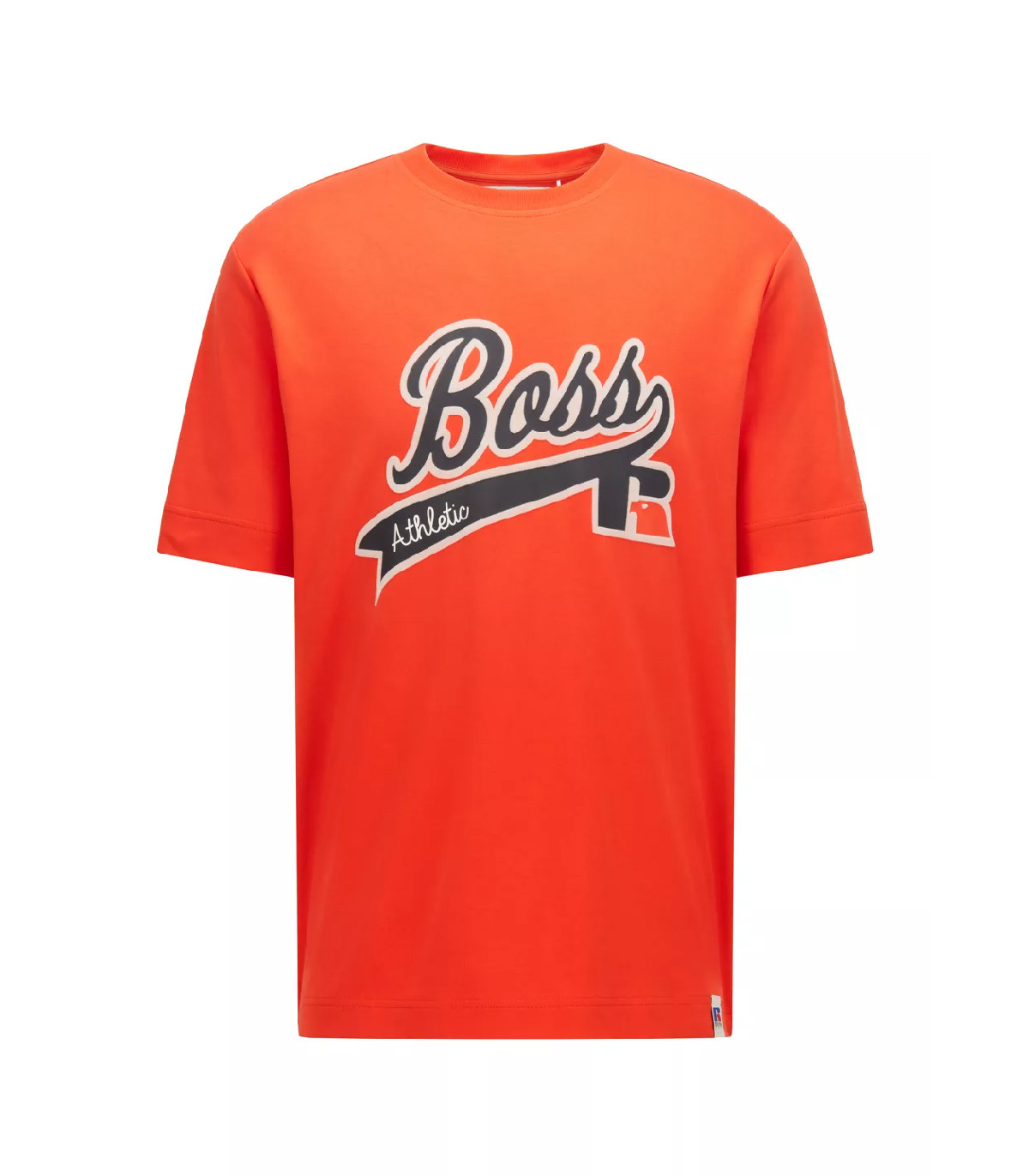 BOSS x Russell Athletic - Camiseta Relaxed Fit Exclusive Logo - Naranja