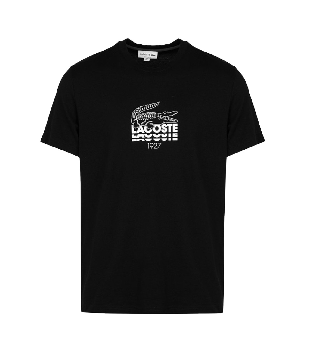 Lacoste - Camiseta Stacked Logo - Negro