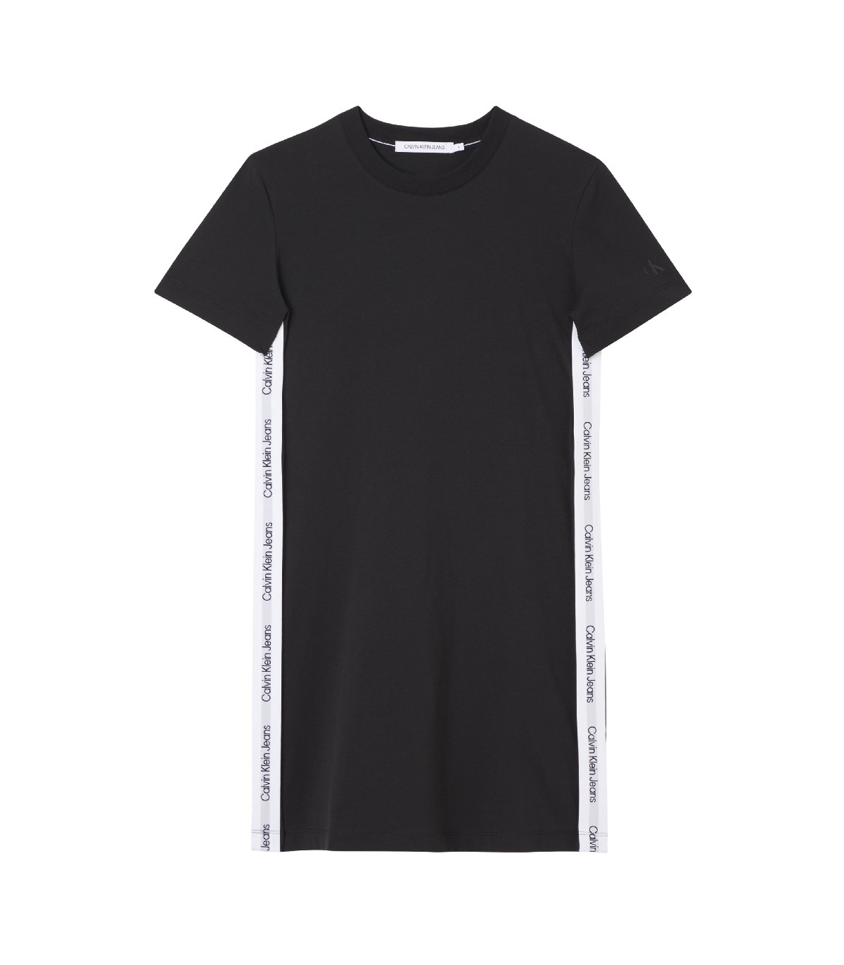 Calvin Klein Jeans - Vestido Camisero Side Contrast Tape - Negro
