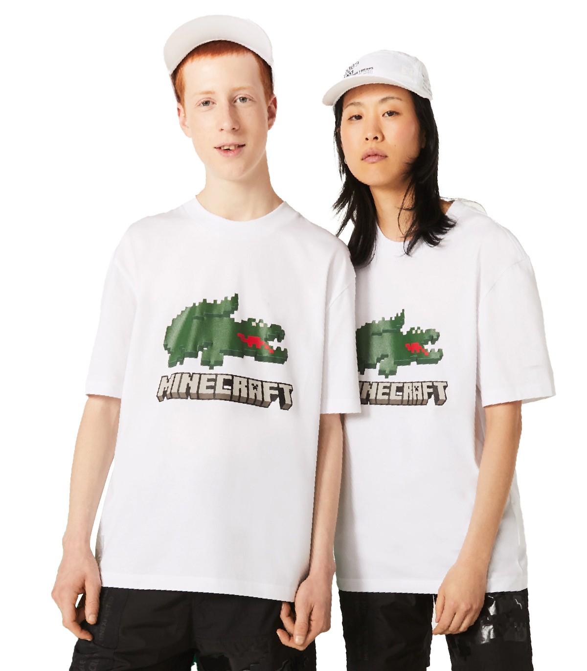 Lacoste L!VE x Minecraft - Camiseta Unisex Estampada - Blanco