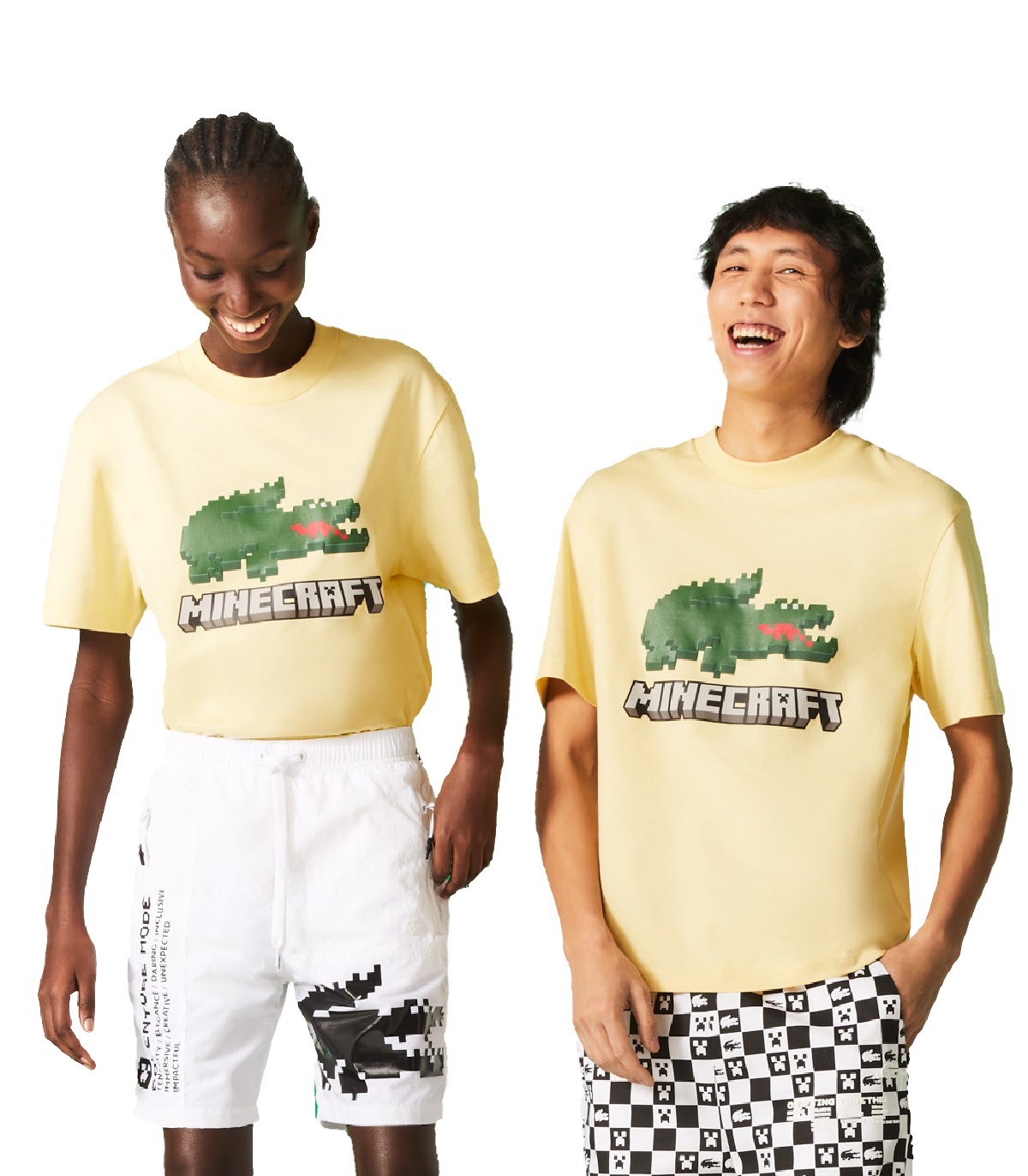 Lacoste L!VE x Minecraft - Camiseta Unisex Regular Fit - Amarillo