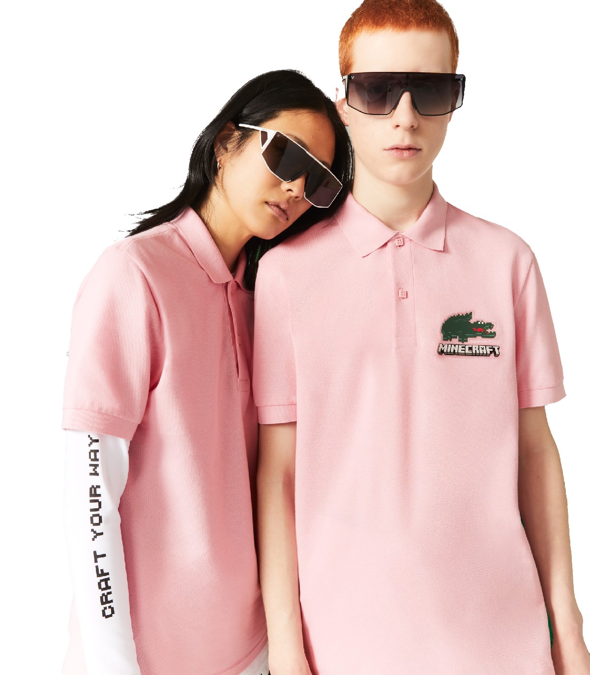 Lacoste x Minecraft - Polo Unisex Classic Fit - Rosa
