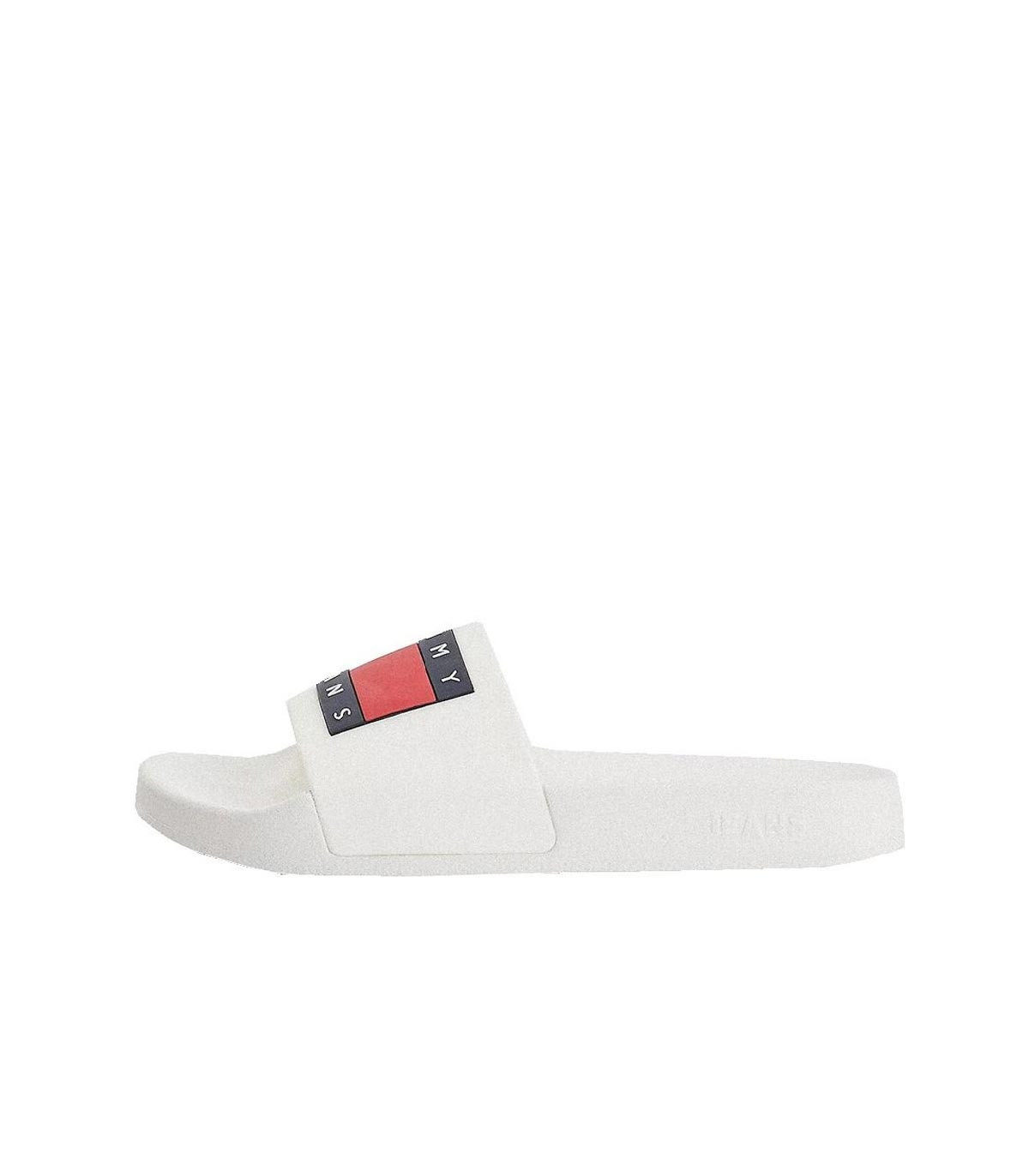Tommy Jeans - Chanclas WMNS Flag Pool Slide - Blanco