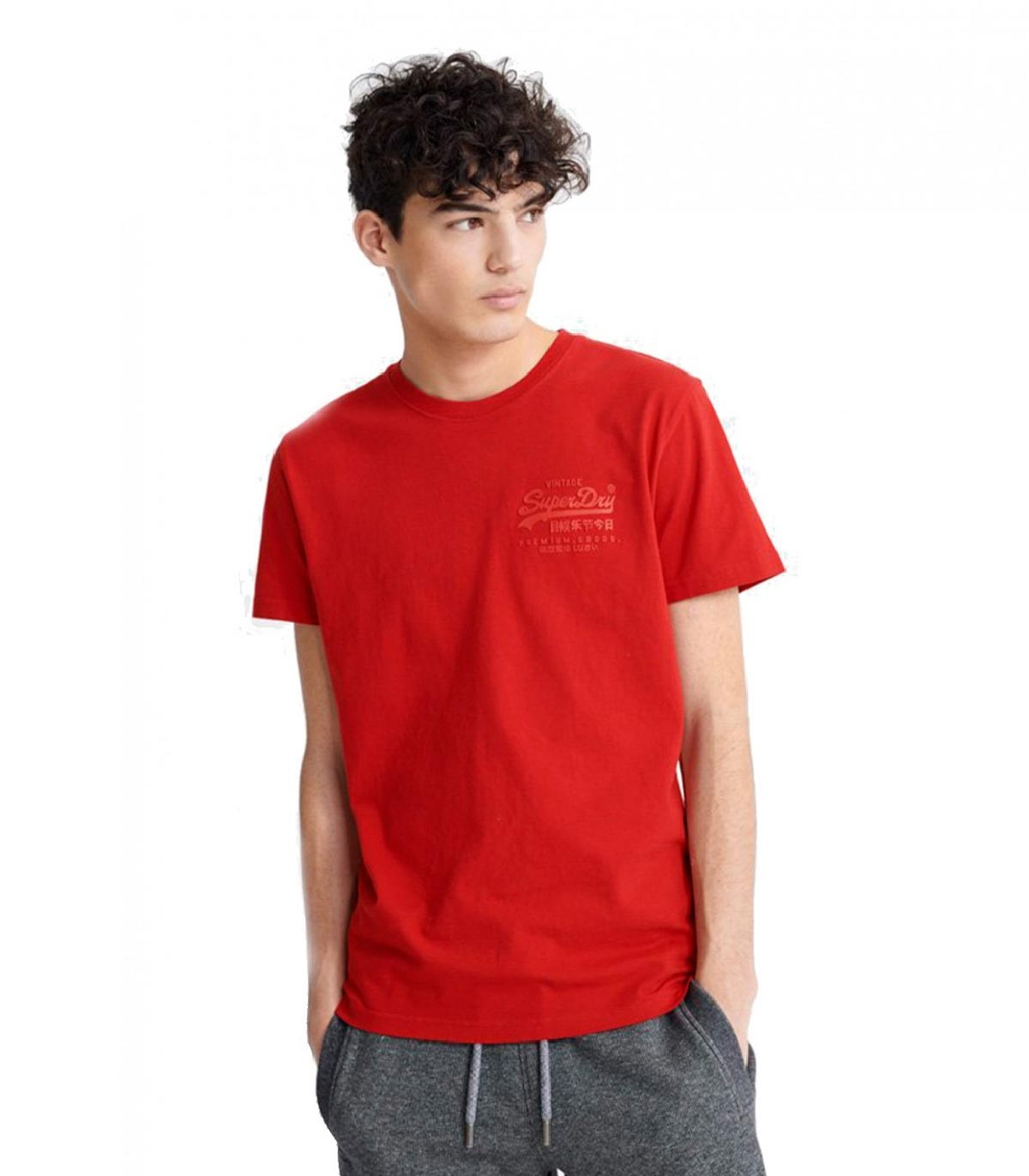 Superdry - Camiseta Vintage Logo VI Premium Goods - Rojo