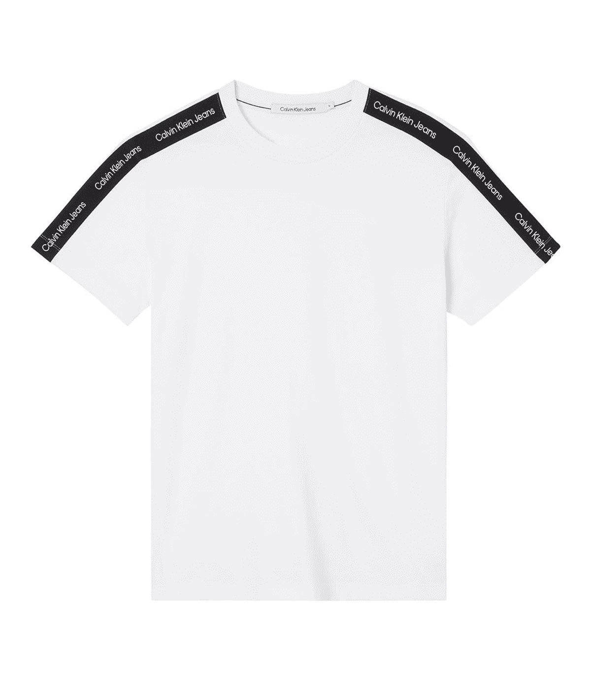 Calvin Klein Jeans - Camiseta Contrast Tape Shoulder - Blanco
