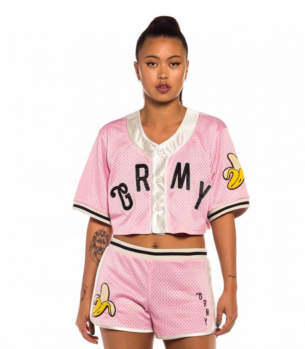 Grimey - Camisa de Baseball Jungle Punch - Rosa