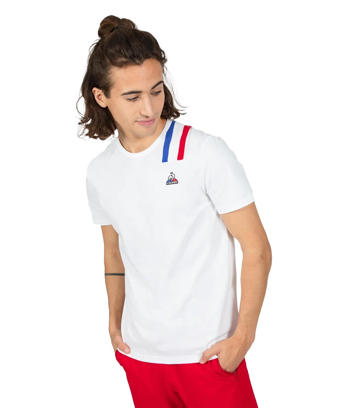 Le Coq Sportif - Camiseta Unisex Tricolore-Blanco - Blanco