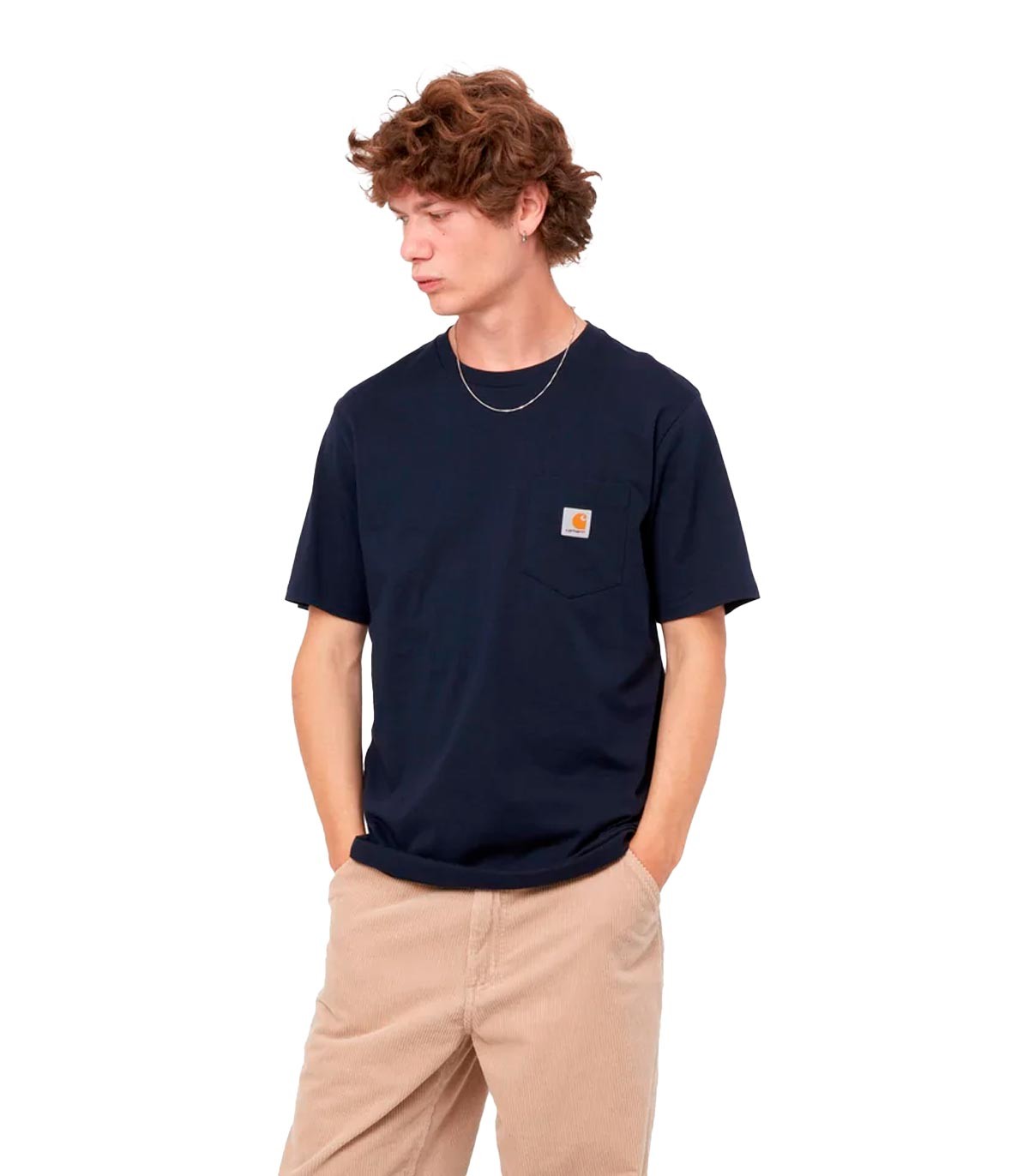 Carhartt Wip - Camiseta con Bolsillo y Logotipo - Azul