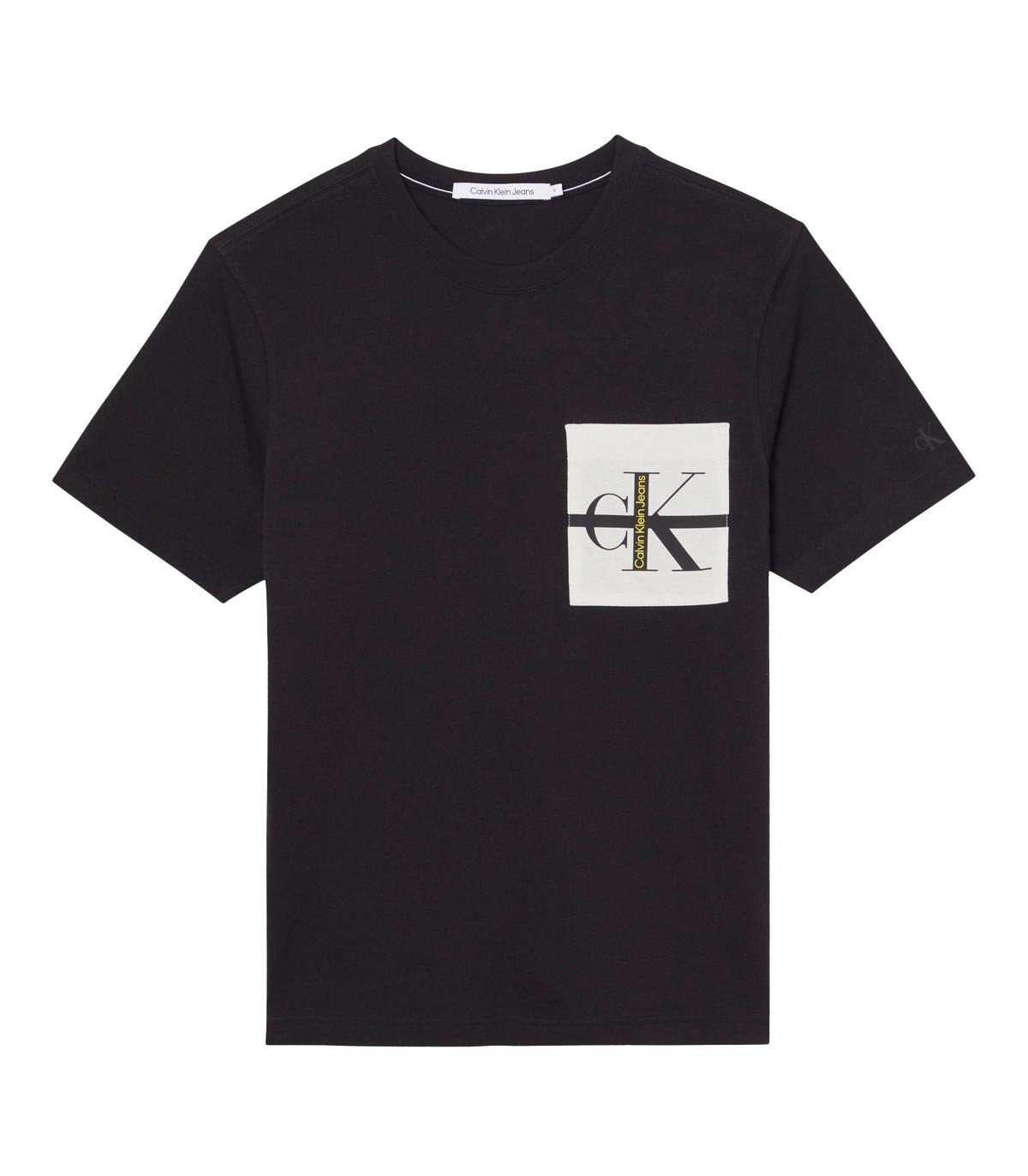 Calvin Klein - Camiseta Stripe CK Colorblock Pocket - Negro