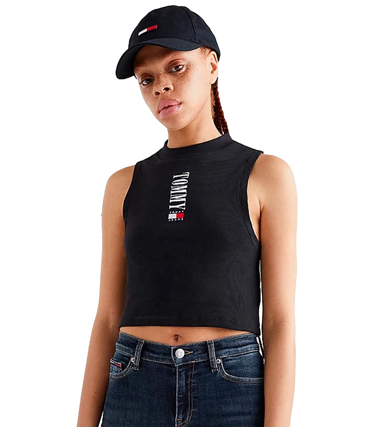 Tommy Jeans - Tank Top Archive Cropped Fit - Negro