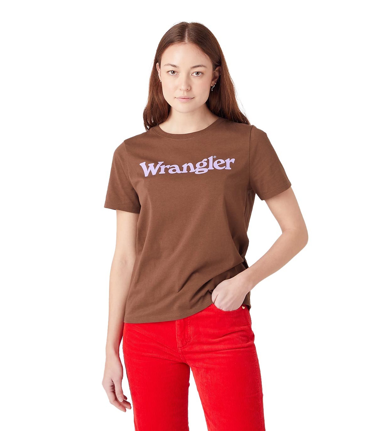 Wrangler - Camiseta Round - Marrón
