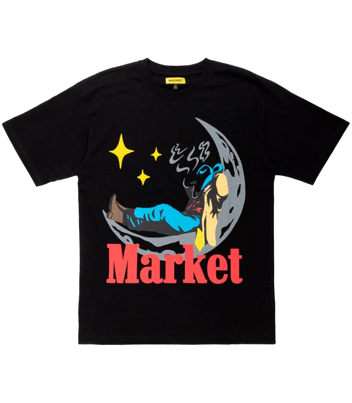 Market - Camiseta Man On Moon - Negro